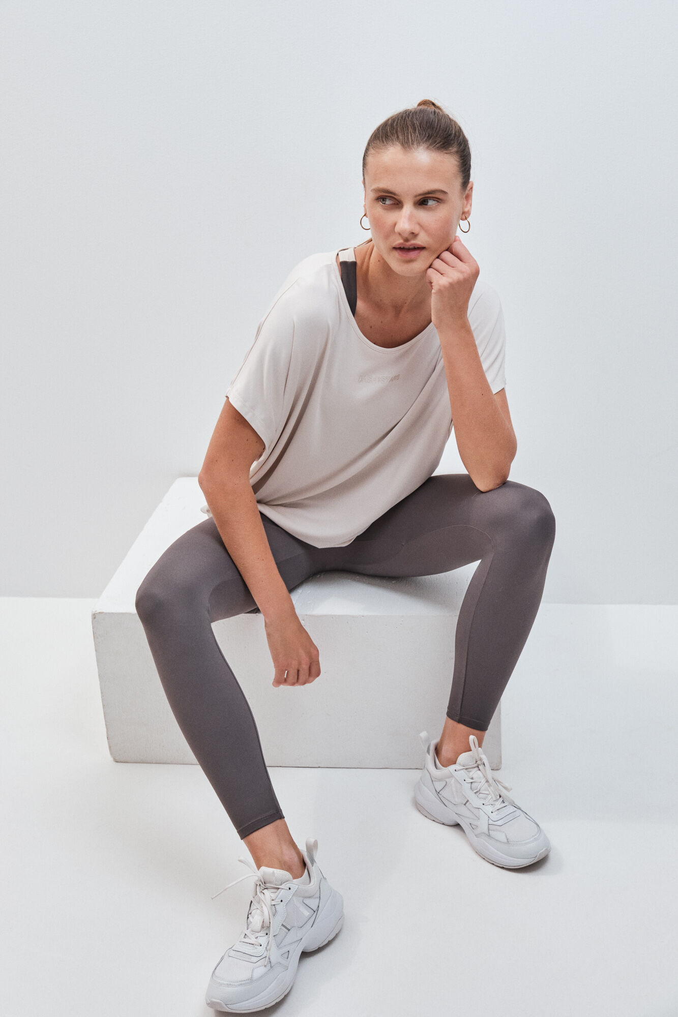 Dash and Stars Grey modal short sleeve T-shirt