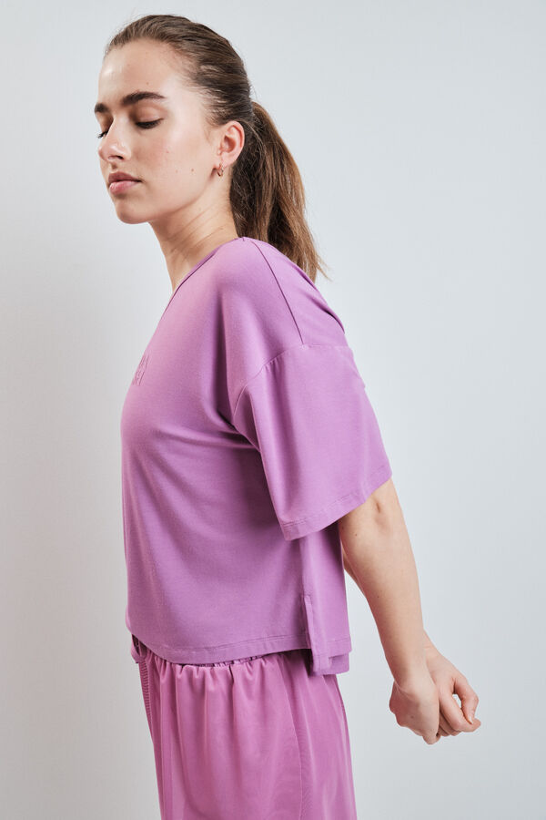 Dash and Stars Camiseta manga corta extra suave rosa rosa