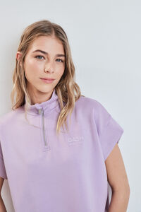 Dash and Stars Sweat-shirt manches courtes en viscose douce rose