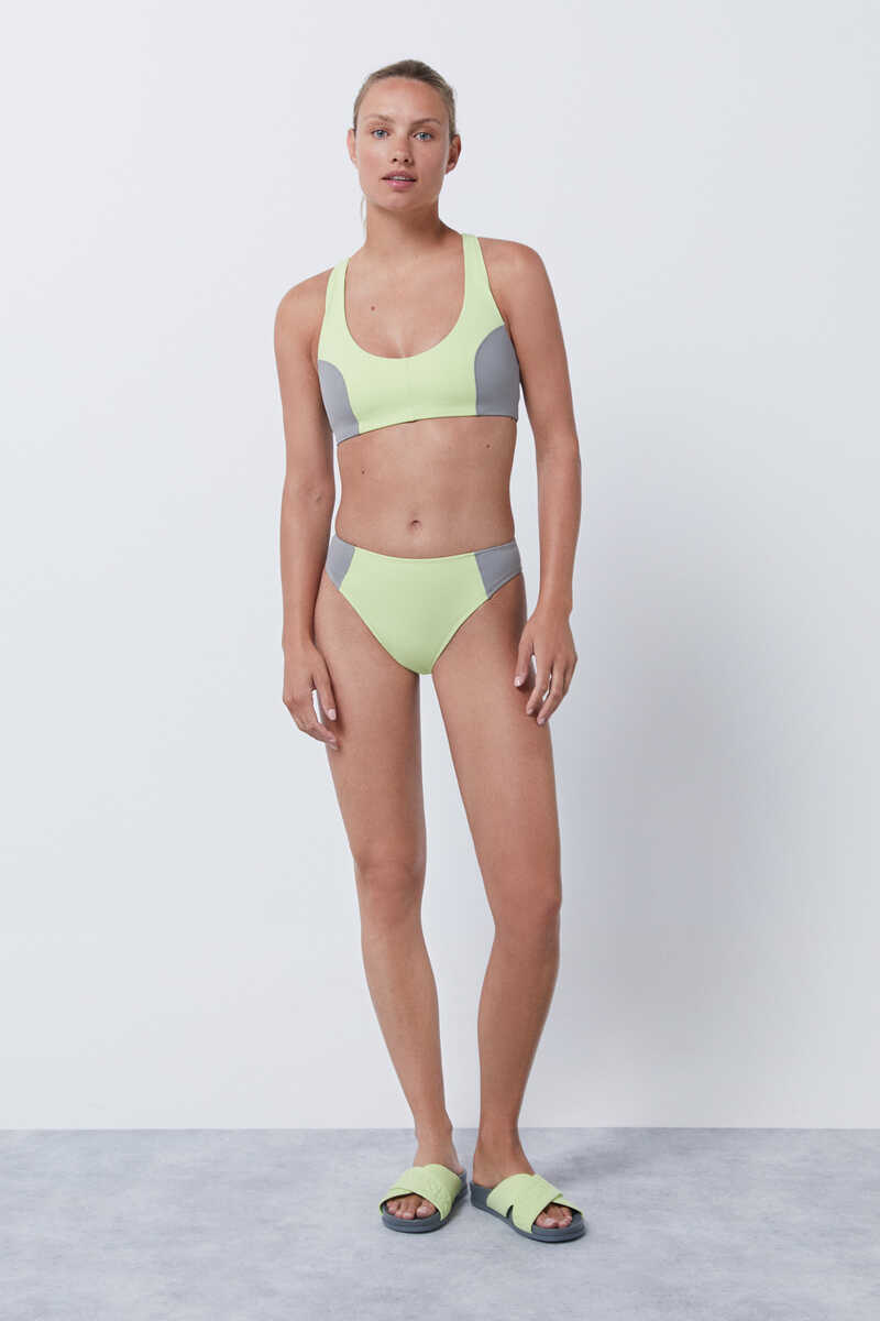 Dash and Stars Sporty Quick Dry bikini top green