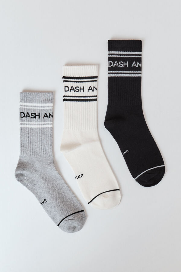 Dash and Stars 3-pack cotton crew socks white