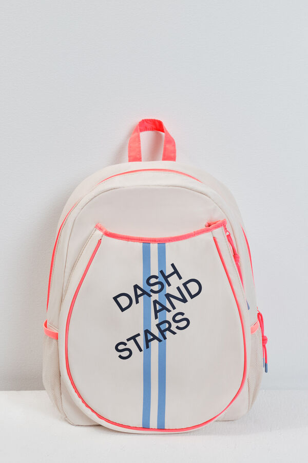 Dash and Stars White padel backpack white