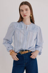 Hoss Intropia Clara. Blusa rom&aacute;ntica Azul