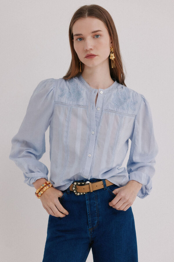Hoss Intropia Clara. Blusa rom&aacute;ntica Azul
