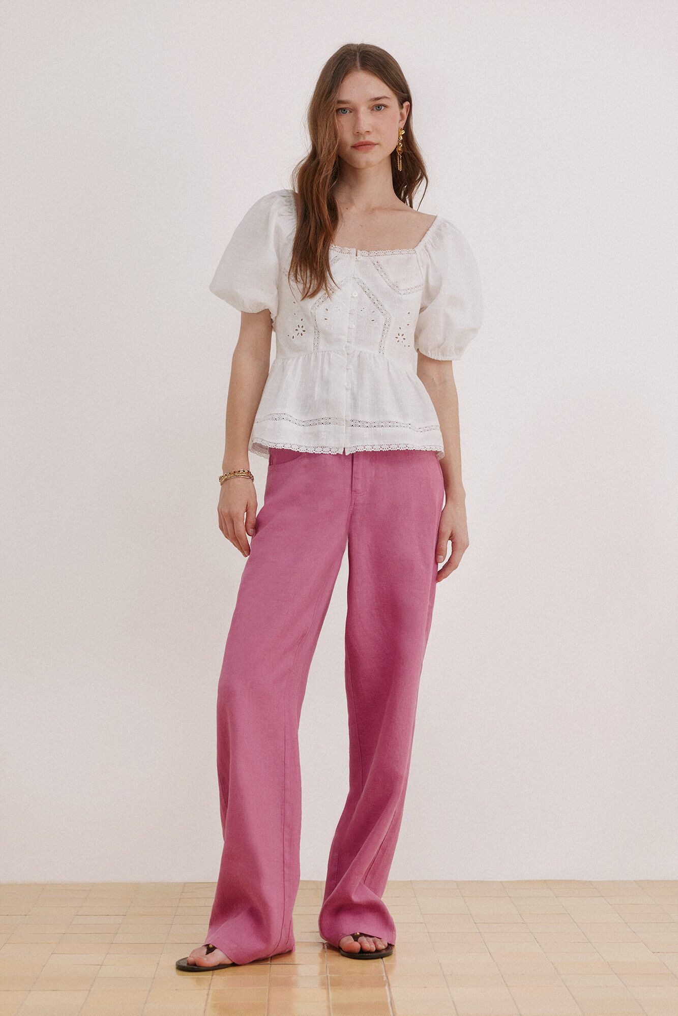 Hoss Intropia Gaia. Blusa rom&aacute;ntica peplum