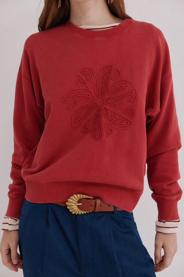 Hoss Intropia Menc&iacute;a. Sudadera lavada rojo