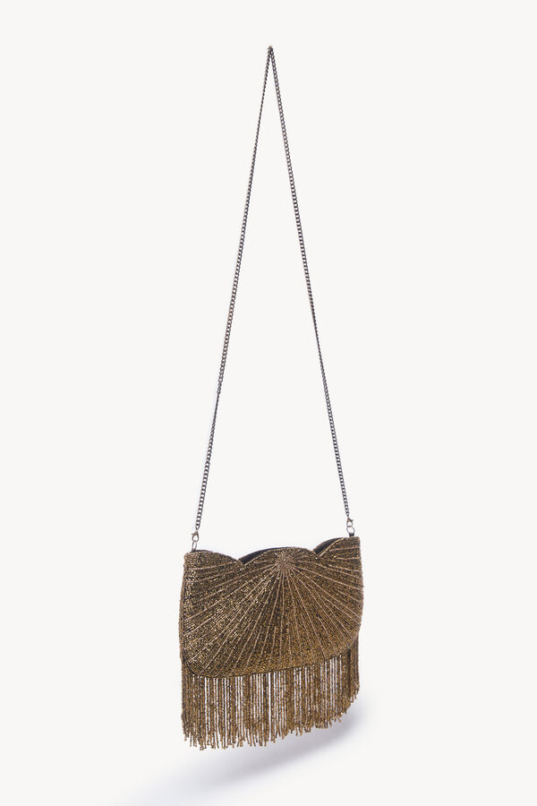 Hoss Intropia Nerea. Bolso abalorios Dorado