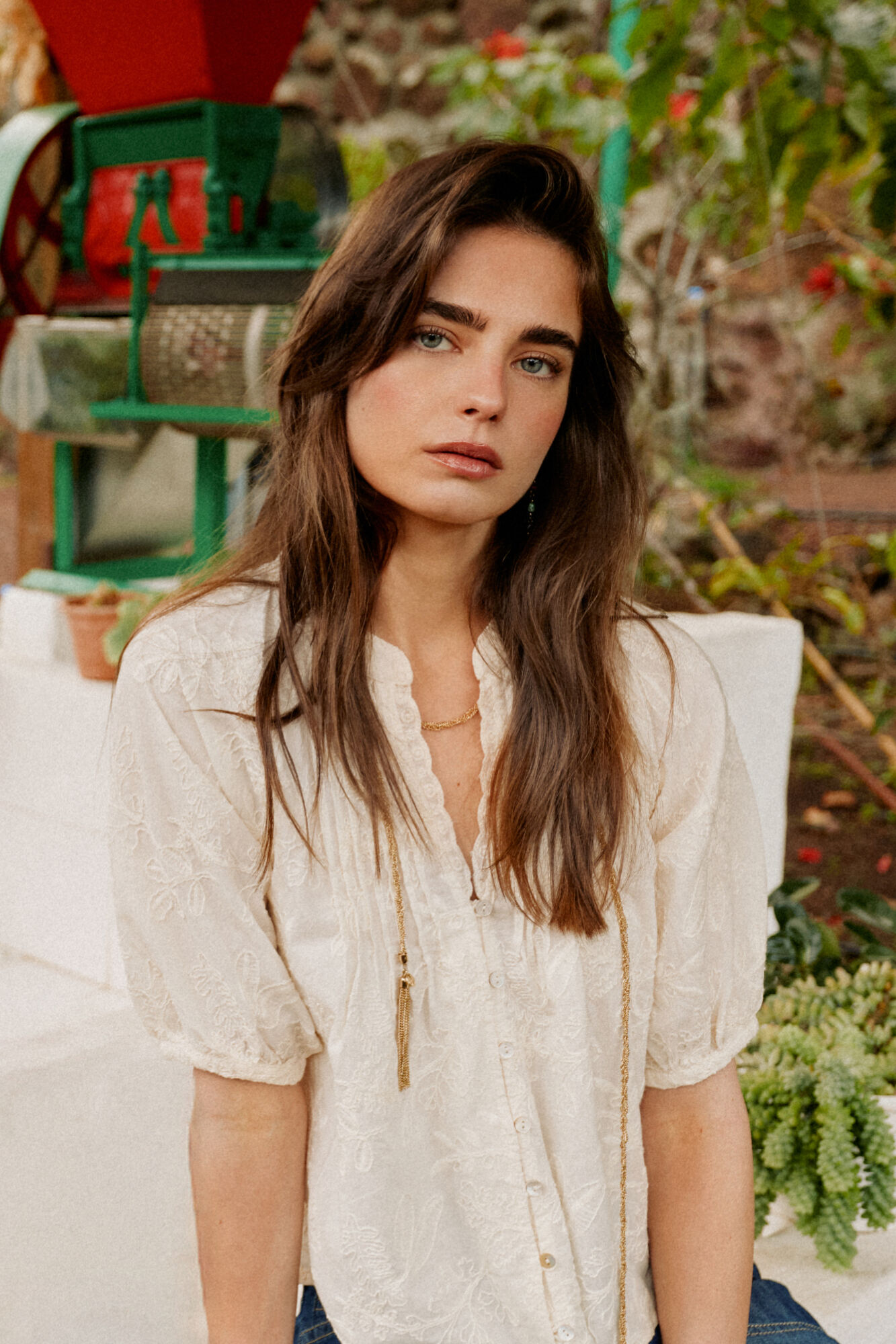 Hoss Intropia Celia. Blusa bordado floral