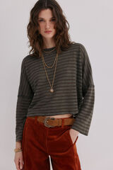 Hoss Intropia Marta. Camiseta cuello panadera Kaki