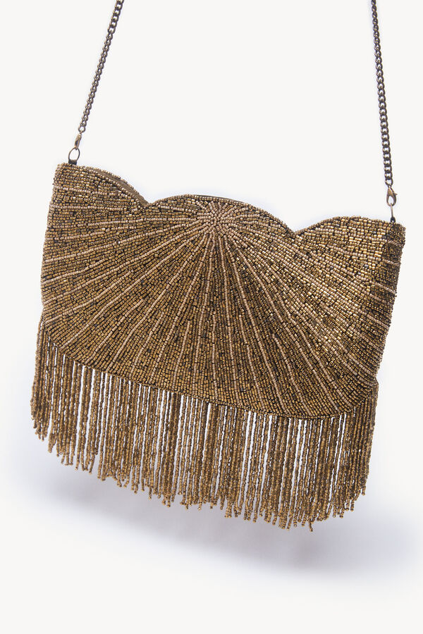 Hoss Intropia Nerea. Bolso abalorios Dorado