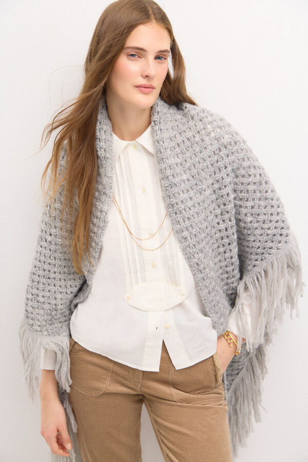 Hoss Intropia Nieves. Chal calado de flecos Gris