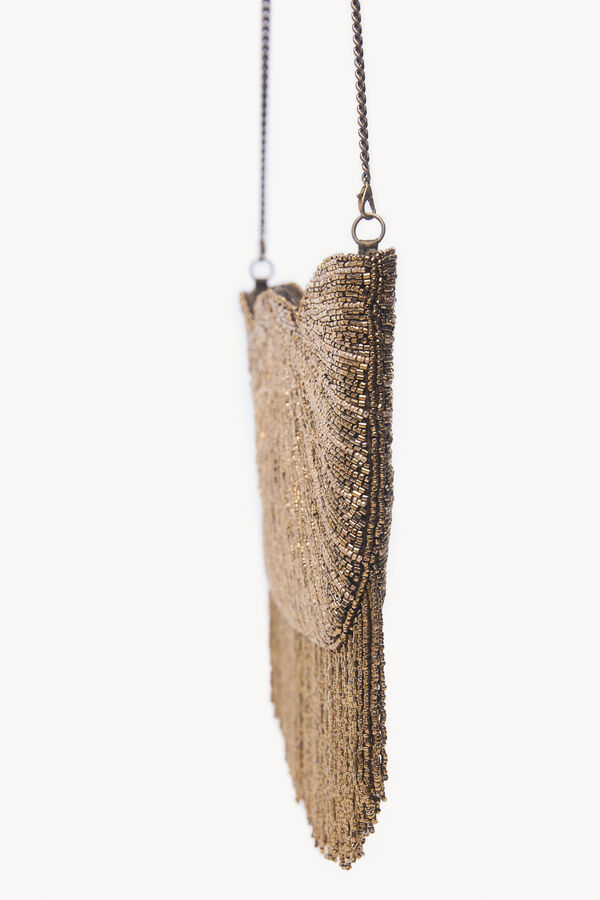 Hoss Intropia Nerea. Bolso abalorios Dorado