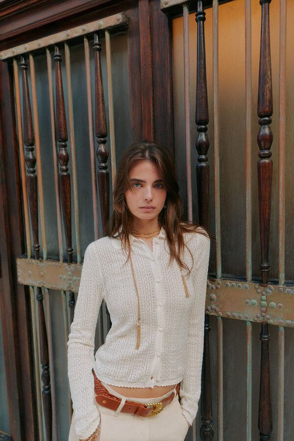 Hoss Intropia Isabel. Top calado Marfil