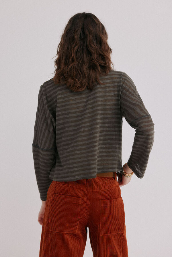 Hoss Intropia Marta. Camiseta cuello panadera Kaki