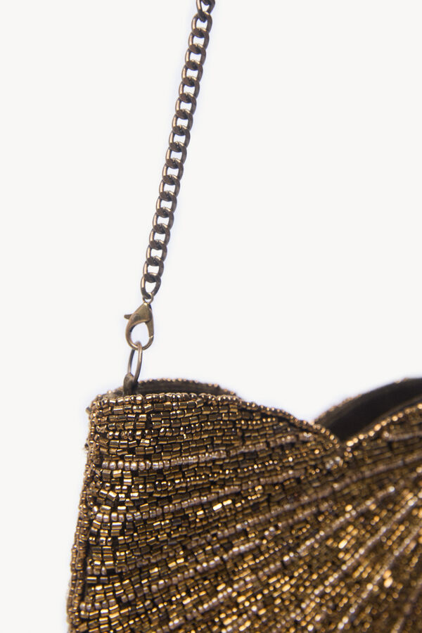 Hoss Intropia Nerea. Bolso abalorios Dorado