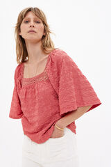 Hoss Intropia Tella. Camiseta con textura Pink