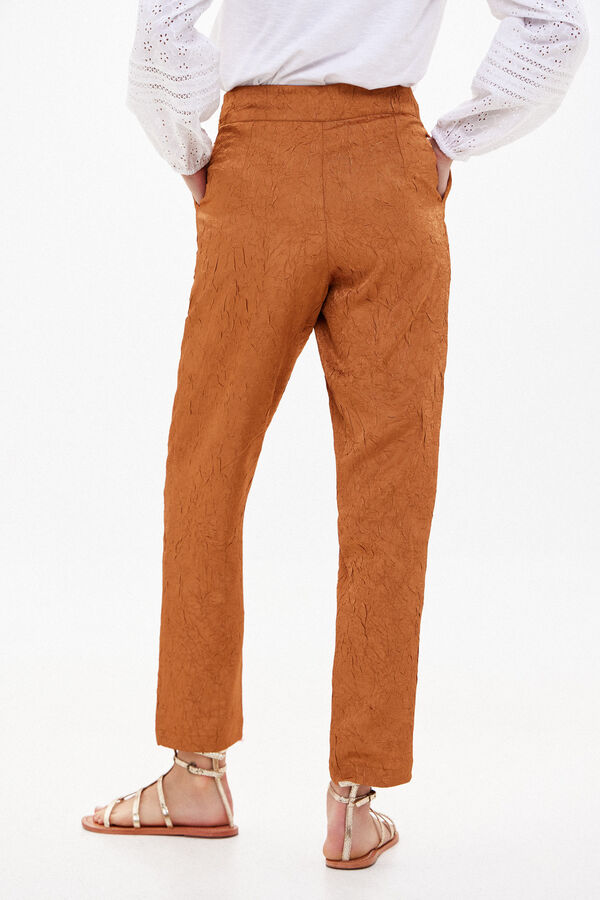 Hoss Intropia Paula. Textured crossover trousers Gold