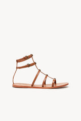 Hoss Intropia Macarena. Flat sandals with leather straps Beige