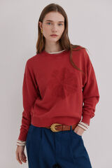 Hoss Intropia Menc&iacute;a. Sudadera lavada rojo