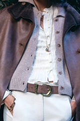 Hoss Intropia Matilda. Long natural stone necklace Gold