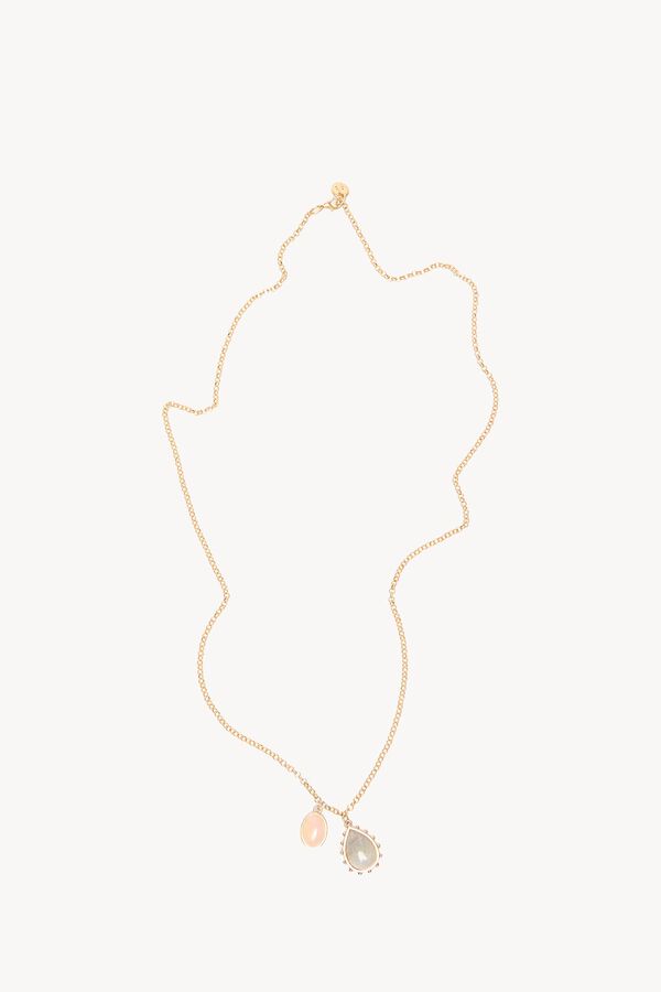 Hoss Intropia Matilda. Long natural stone necklace Gold