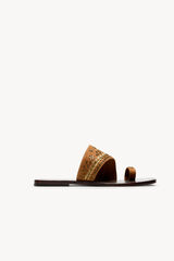 Hoss Intropia Macarena. Sandalias de ante bordadas Brown