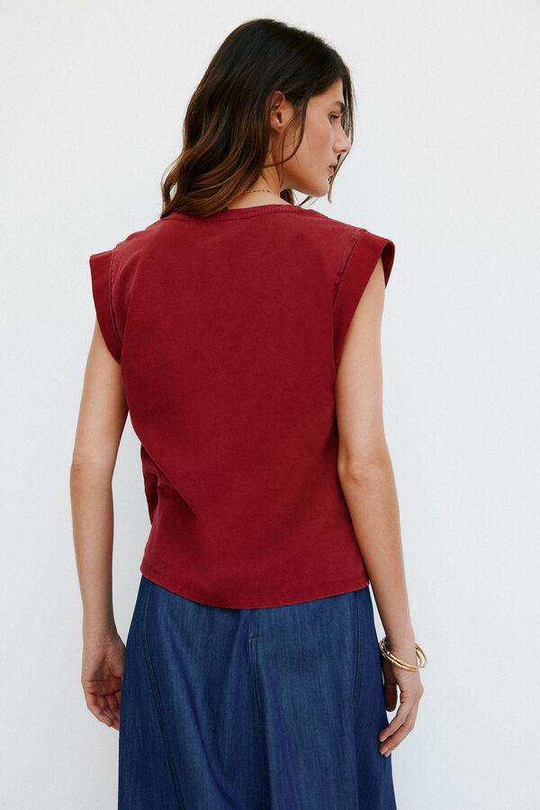 Hoss Intropia M&oacute;nica. Camiseta con pliegues Burgundy