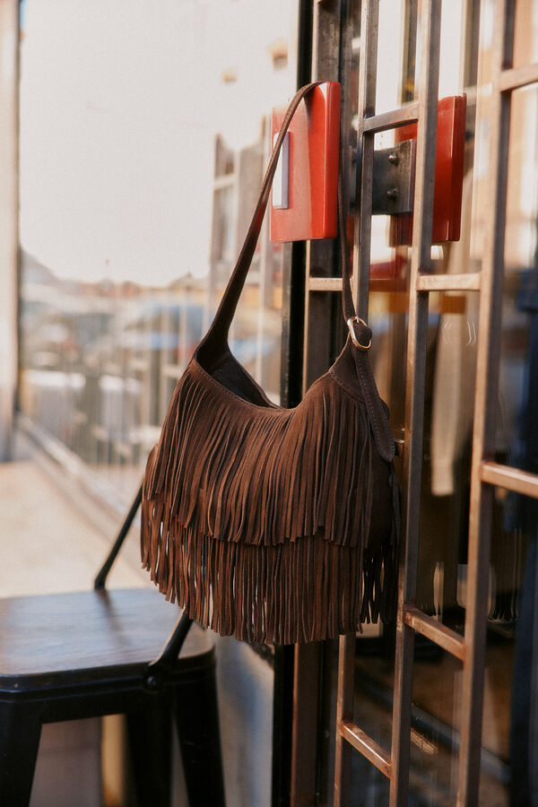 Hoss Intropia Noelia. Bolso flecos Brown
