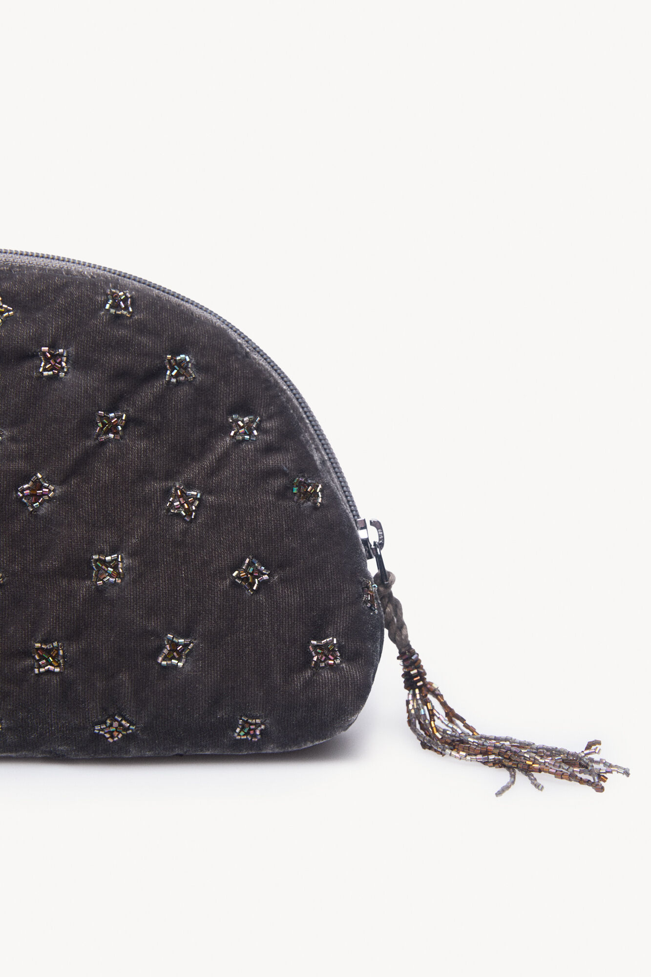 Hoss Intropia Leonor. Cartera terciopelo abalorios