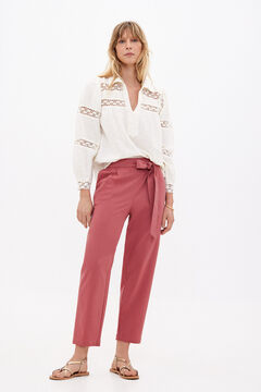 Hoss Intropia Pamela. Cotton trousers with belt Pink