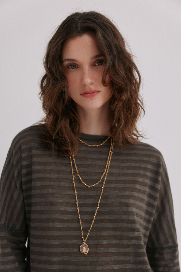 Hoss Intropia Marta. Camiseta cuello panadera Kaki