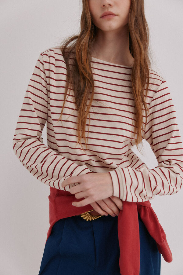 Hoss Intropia Magda. Sudadera a rayas Marfil