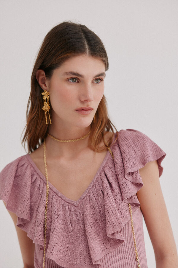 Hoss Intropia Inna. Top con volante Rosa