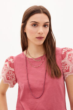 Hoss Intropia Marie T-shirt algodão bordada Rosa