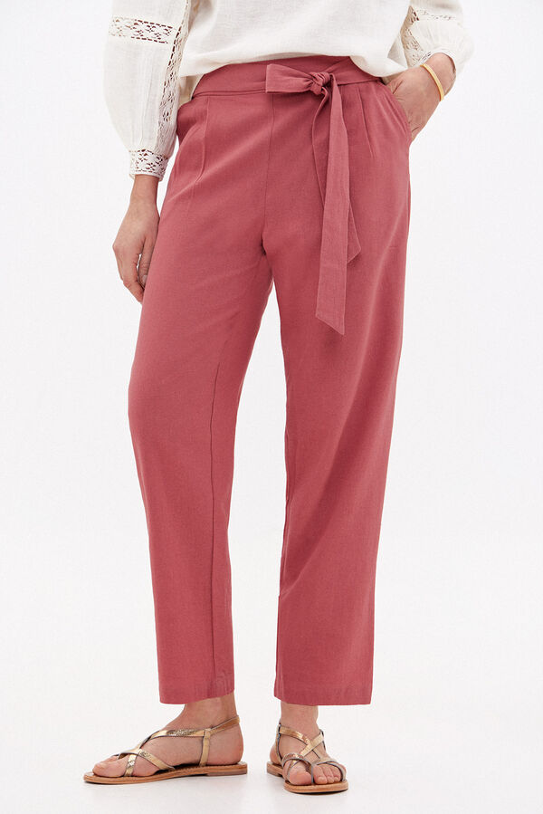 Hoss Intropia Pamela. Cotton trousers with belt Pink