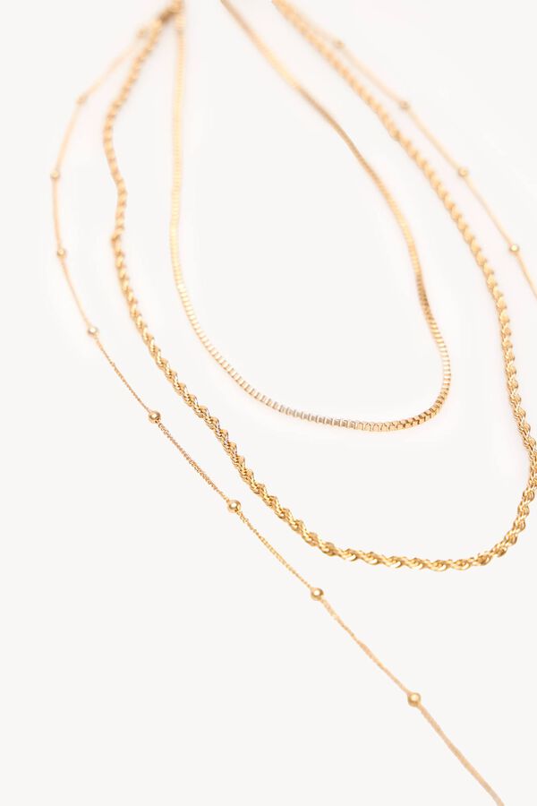 Hoss Intropia Mar&iacute;a. Collar largo multicadenas Dorado