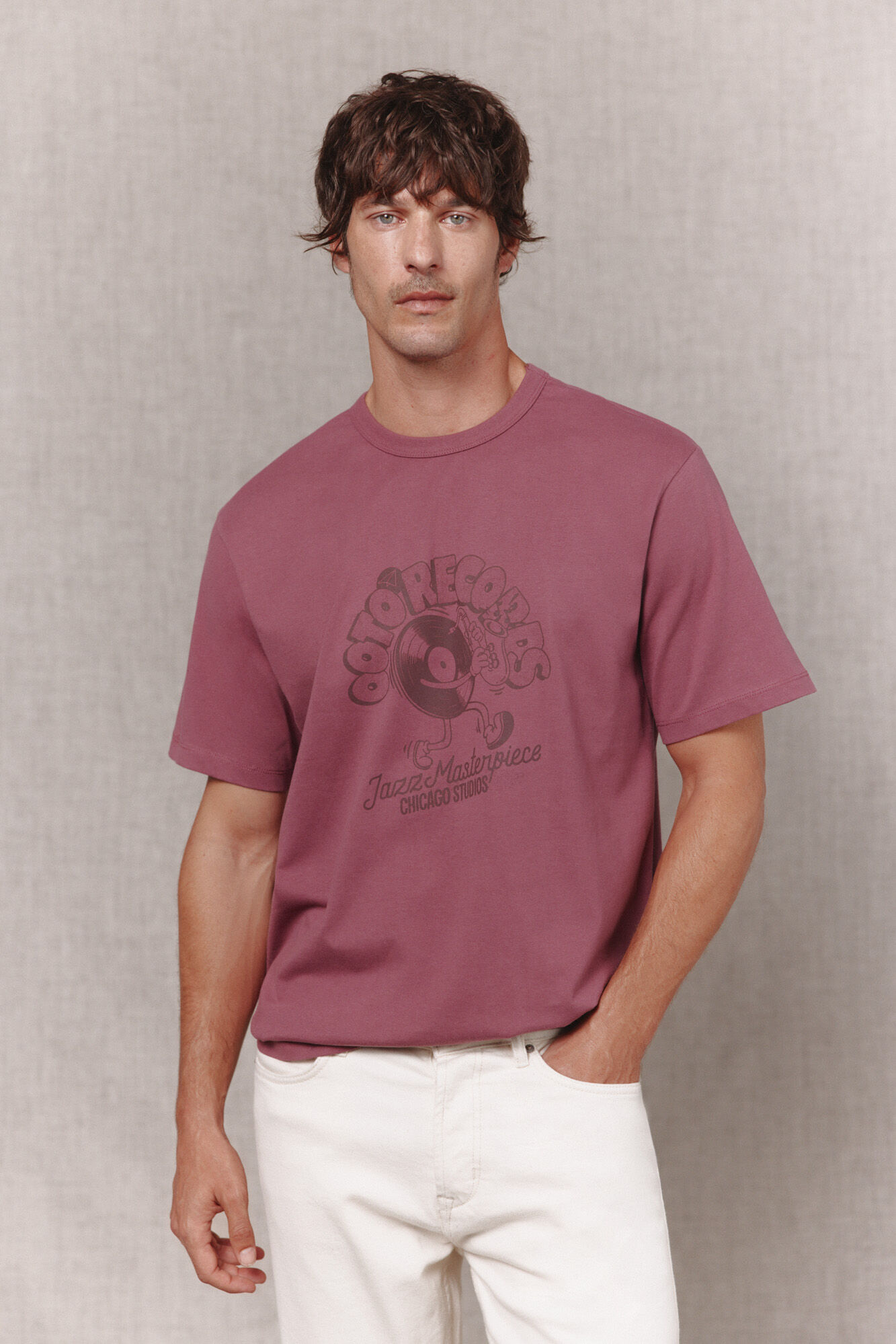 OOTO Camiseta gr&aacute;fica lavada