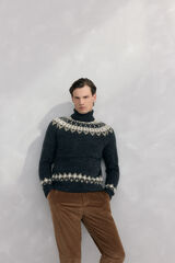 Pedro del Hierro Jersey navidad con lana y alpaca cuello alto Gris