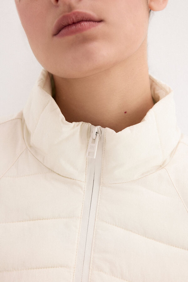 Pedro del Hierro Parka combinada entallada Beige