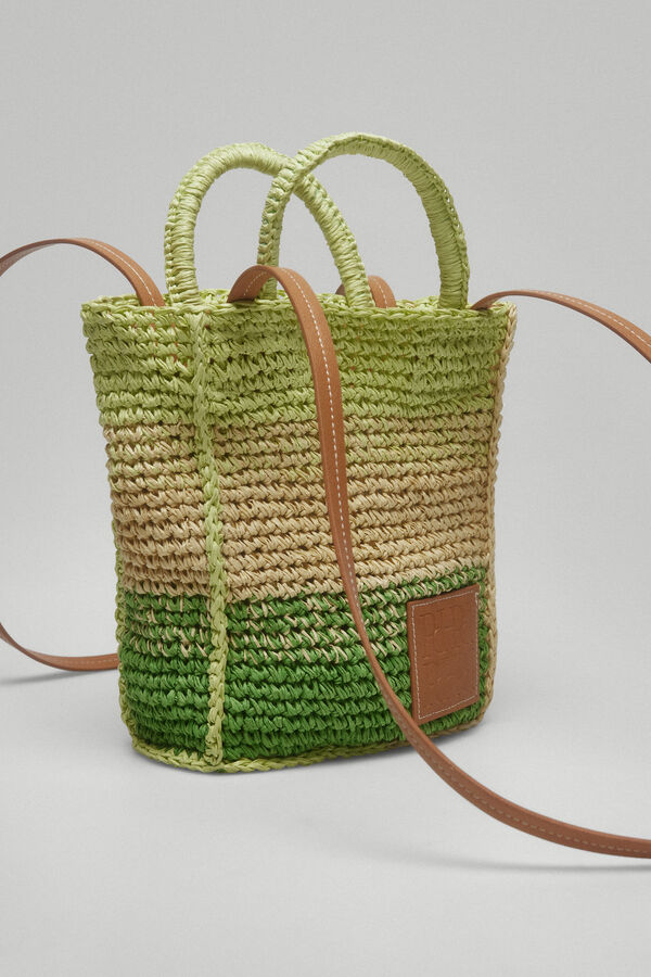 Pedro del Hierro Bolso mini tote rafia Amarillo