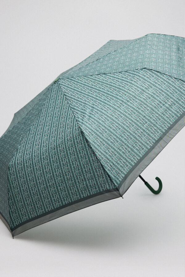 Pedro del Hierro Umbrella with logo print in green tones Green