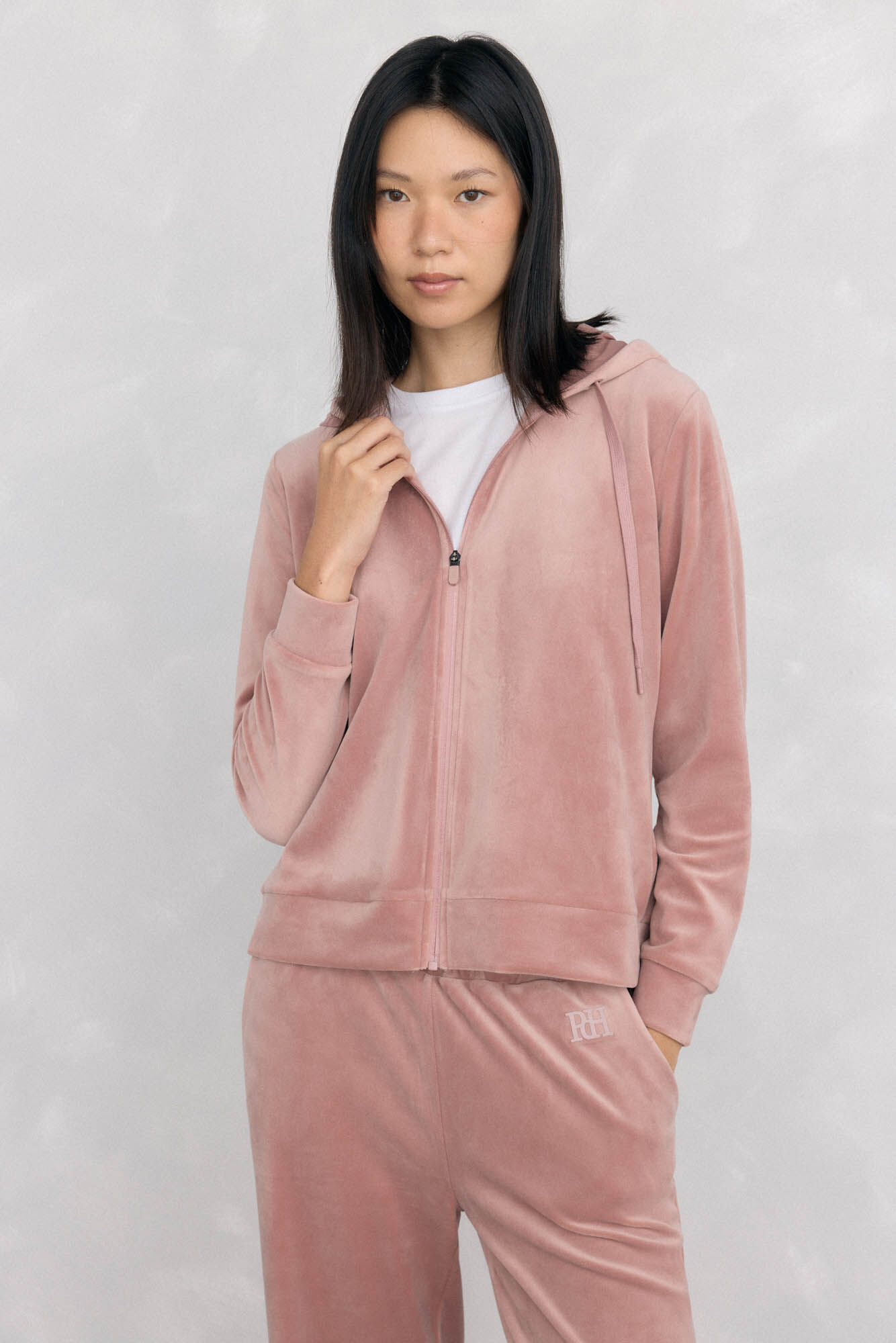 Pedro del Hierro Sudadera terciopelo capucha activewear