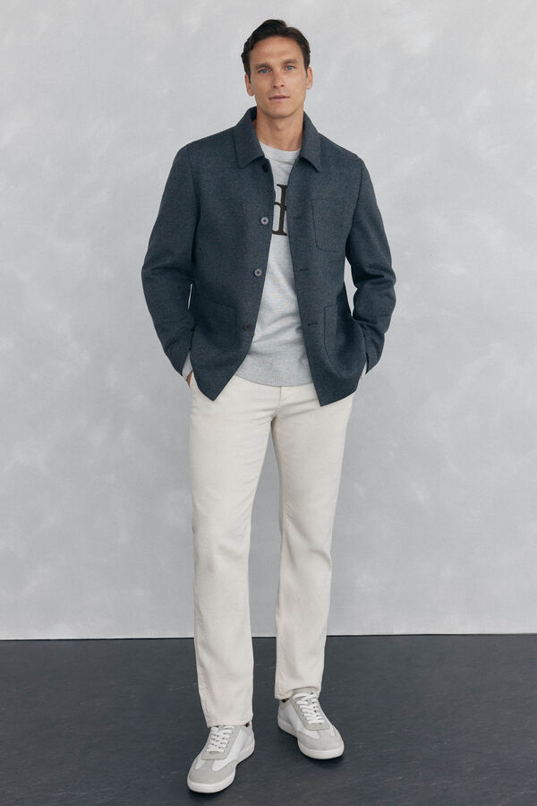 Pedro del Hierro Jersey punto fino big logo Gris