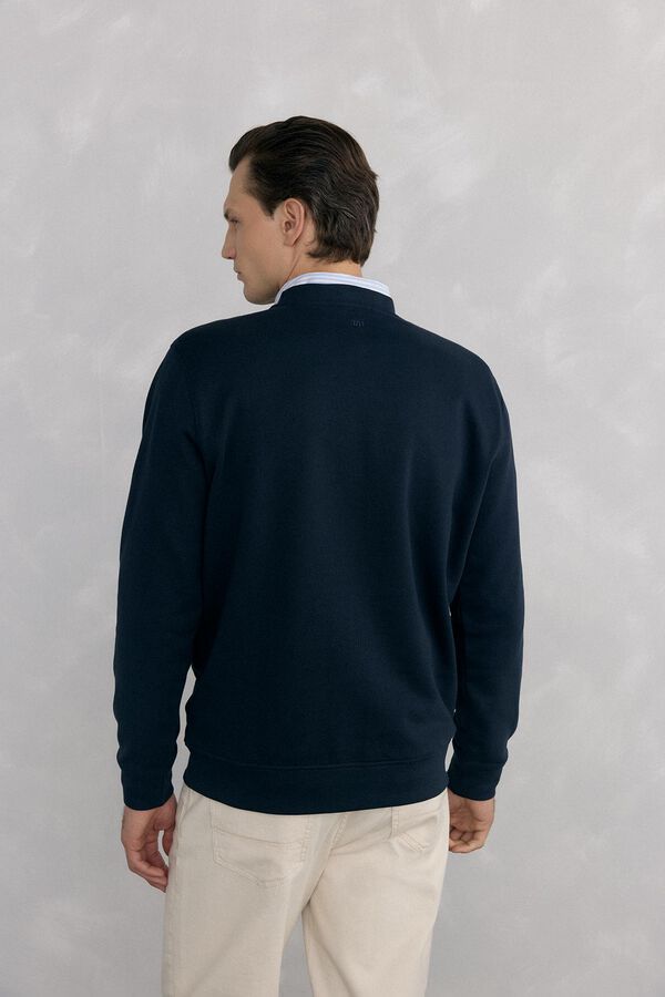 Pedro del Hierro Sudadera logo cuello caja Azul
