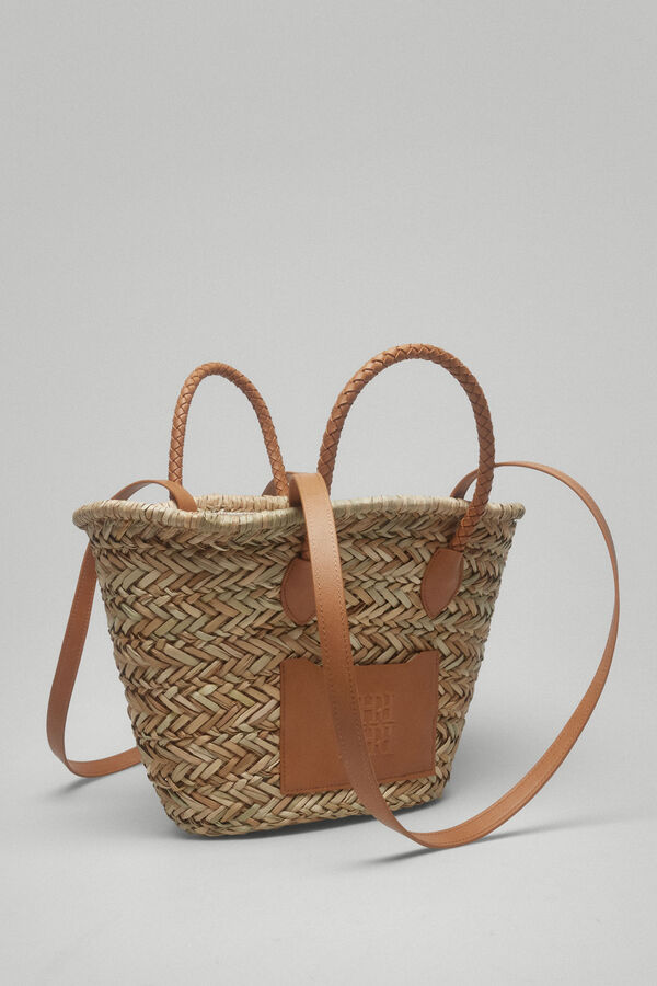 Pedro del Hierro Maxi logo basket bag Beige