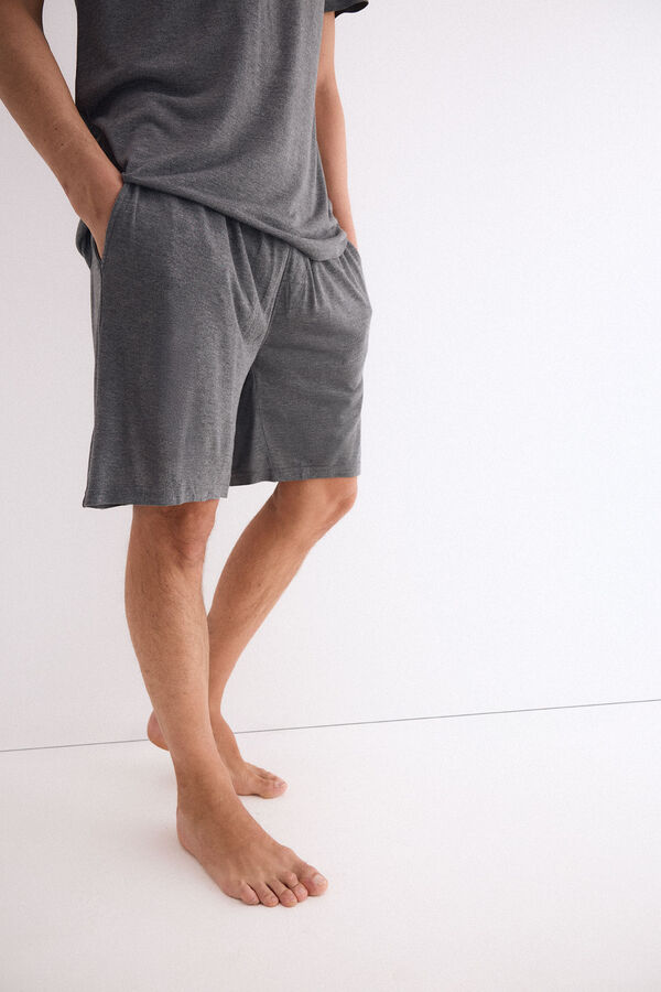 Pedro del Hierro Set de pijama punto modal Gris