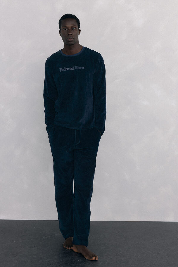 Pedro del Hierro Conjunto de pijama de veludo Azul
