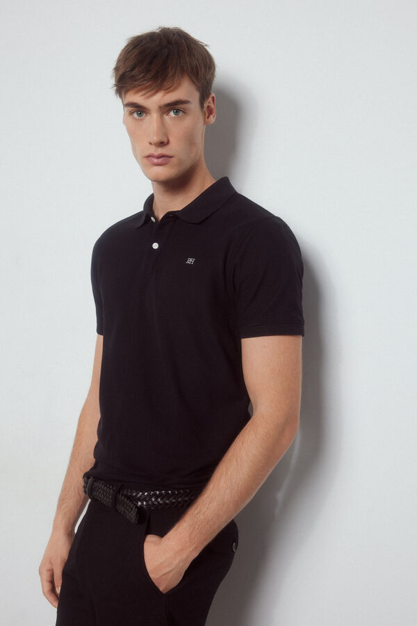 Pedro del Hierro Essential slim polo shirt Black