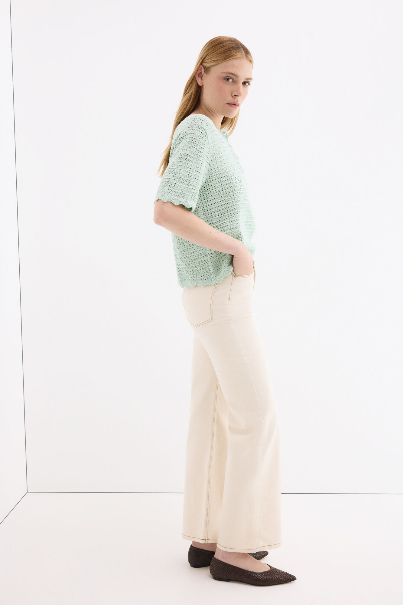 Pedro del Hierro Top de punto crochet