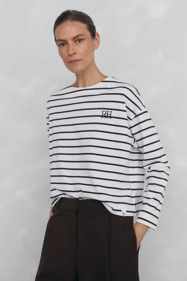 Pedro del Hierro Spanish cotton sailor t-shirt White